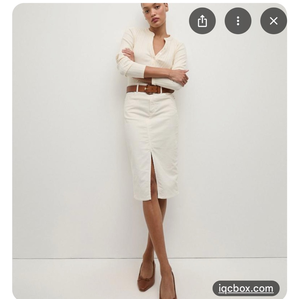 Veronica Beard Breves Corduroy Skirt - ecru size 4